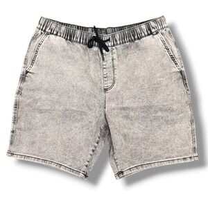 Denim Co Shorts Mens XL Black Grey Acid Wash Relaxed Cotton Casual Streetwear